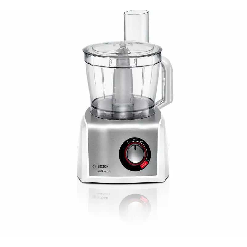 Robot de cocina Bosch MC812S814, 1250 W, bol de 3,9 l, acero inoxidable/blanco, velocidad continua, mando giratorio
