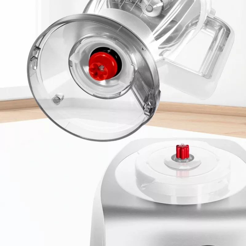 Robot de cocina Bosch MC812S814, 1250 W, bol de 3,9 l, acero inoxidable/blanco, velocidad continua, mando giratorio