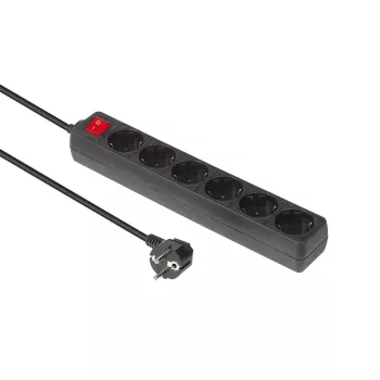 Microconnect MC-GRU00615BS Regleta de alimentación 1,5 m 6 tomas AC para interior Negro