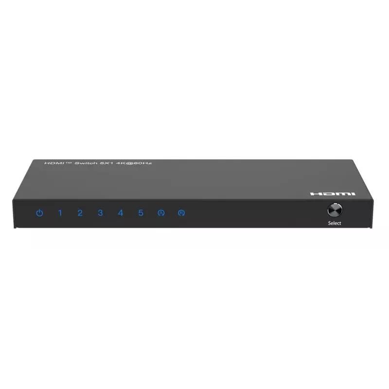 Conmutador de vídeo MicroConnect MC-HDMISWITCH0501-4K 4K 60Hz Metal Negro
