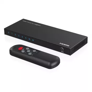 Conmutador de vídeo MicroConnect MC-HDMISWITCH0501-4K 4K 60Hz Metal Negro