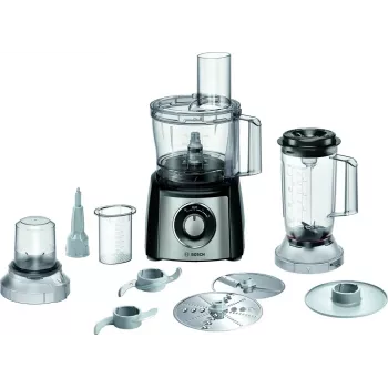 Robot de cocina Bosch MCM3PM386 — motor de 900 W, bol de 2,3 L, negro/transparente
