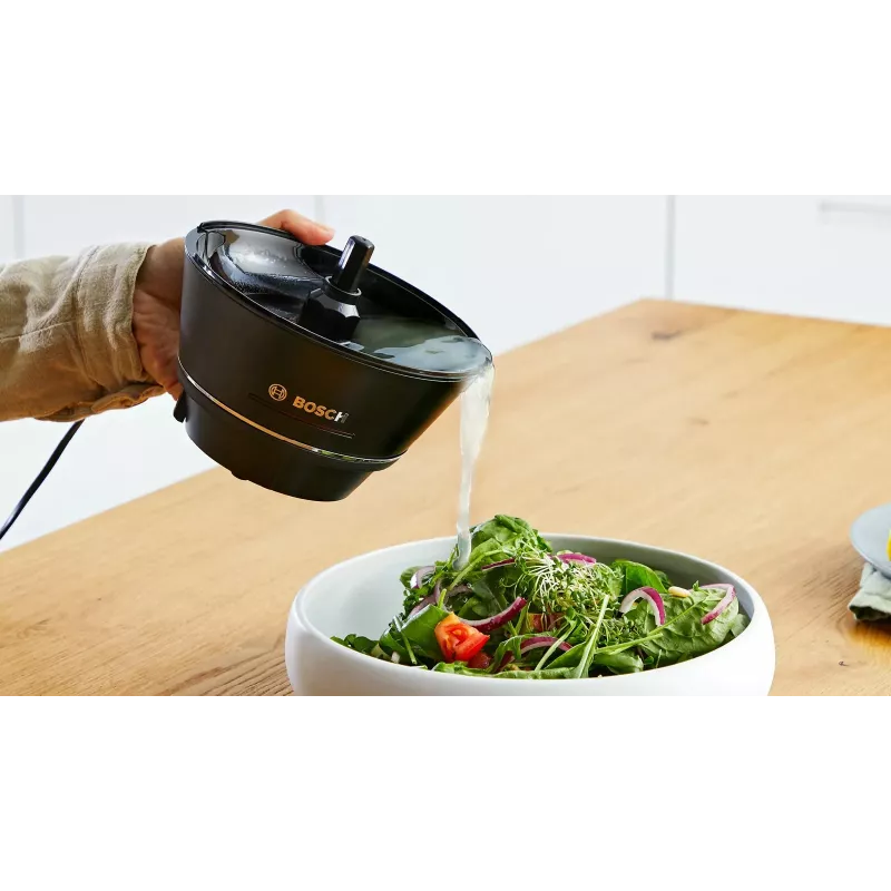 Exprimidor de cítricos Bosch MCP72GPB — exprimidor eléctrico de cítricos, acero inoxidable, depósito de zumo de 1 litro, negro