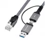 Microconnect Cable adaptador CAT6 RJ45 FTP a USB A-C, 5 metros Adaptador de red