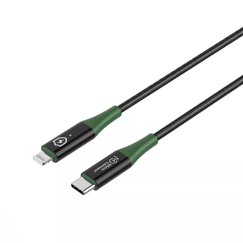 Microconnect MC-SMART Cable Lightning USB C-L-1 1 m negro, verde