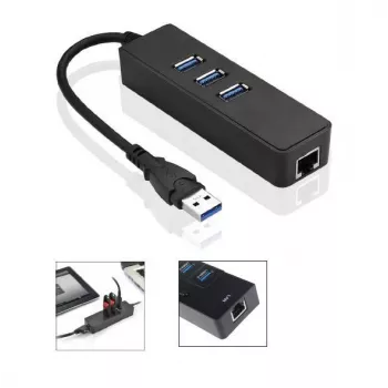 Microconnect MC-USB3.0HUBWETH Dock/replicador de puertos para portátil USB 3.2 Gen 1 (3.1 Gen 1) Type-A negro