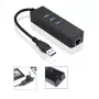 Microconnect MC-USB3.0HUBWETH Dock/replicador de puertos para portátil USB 3.2 Gen 1 (3.1 Gen 1) Type-A negro
