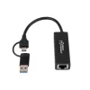 Adaptador Microconnect MC-USBACNET1G USB-C a RJ-45 0,2 m negro
