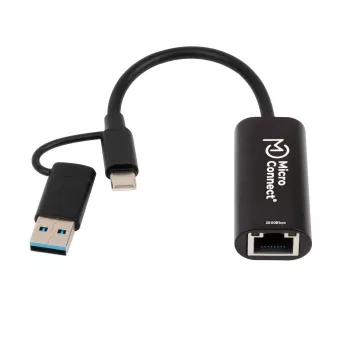Microconnect MC-USBACNET2.5G Adaptador de cable USB C RJ-45 0,2 m negro
