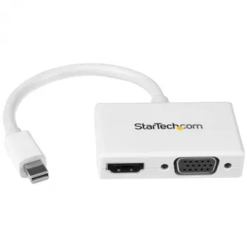 StarTech.com Adaptador A/V de viaje: convertidor 2 en 1 de Mini DisplayPort a HDMI o VGA - Blanco