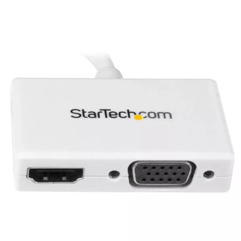 StarTech.com Adaptador A/V de viaje: convertidor 2 en 1 de Mini DisplayPort a HDMI o VGA - Blanco