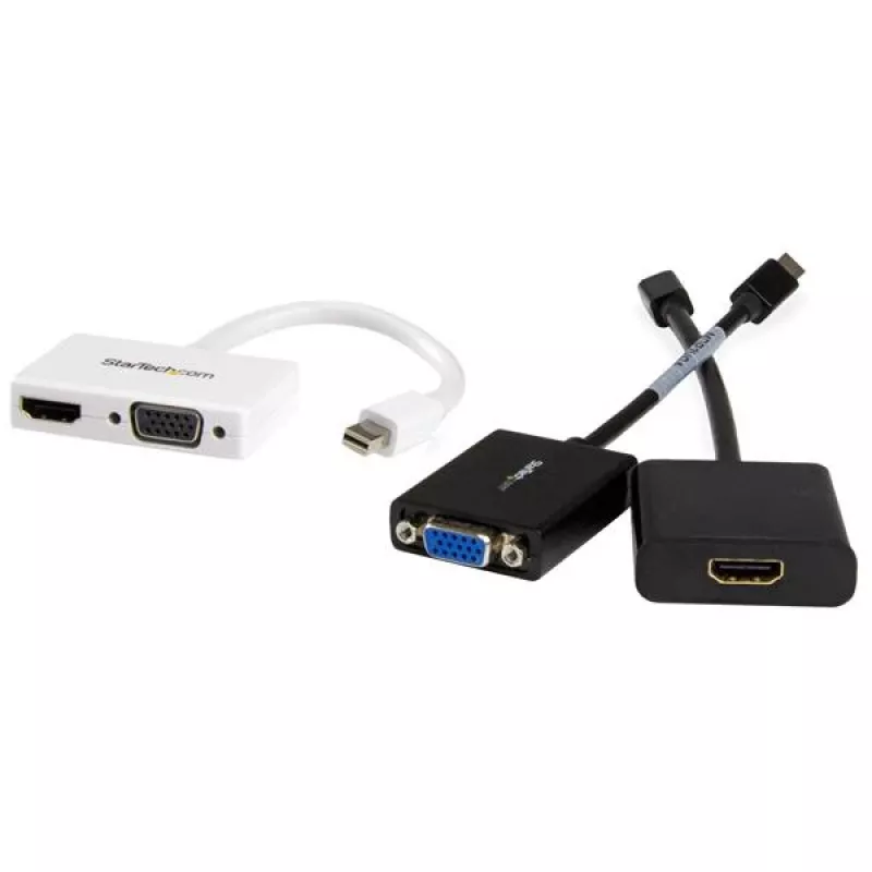 StarTech.com Adaptador A/V de viaje: convertidor 2 en 1 de Mini DisplayPort a HDMI o VGA - Blanco