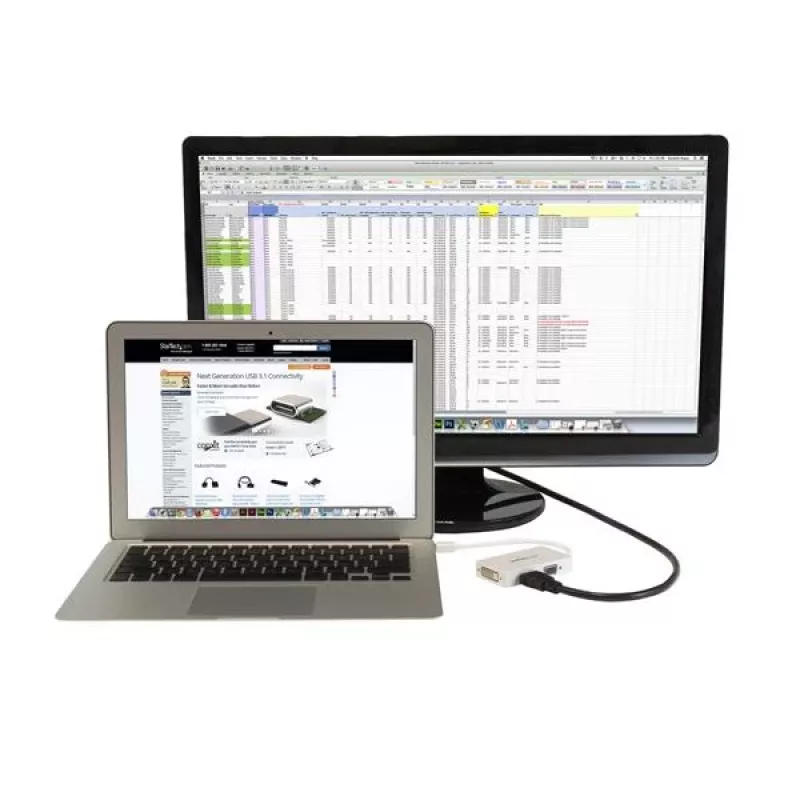 StarTech.com Adaptador A/V de viaje: convertidor 3 en 1 de Mini DisplayPort a VGA, DVI o HDMI - Blanco