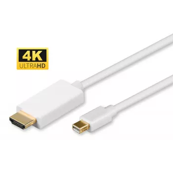 Microconnect MDPHDMI3-4K Adaptador de cable de vídeo 3 m Mini DisplayPort HDMI Type-A (estándar) Blanco