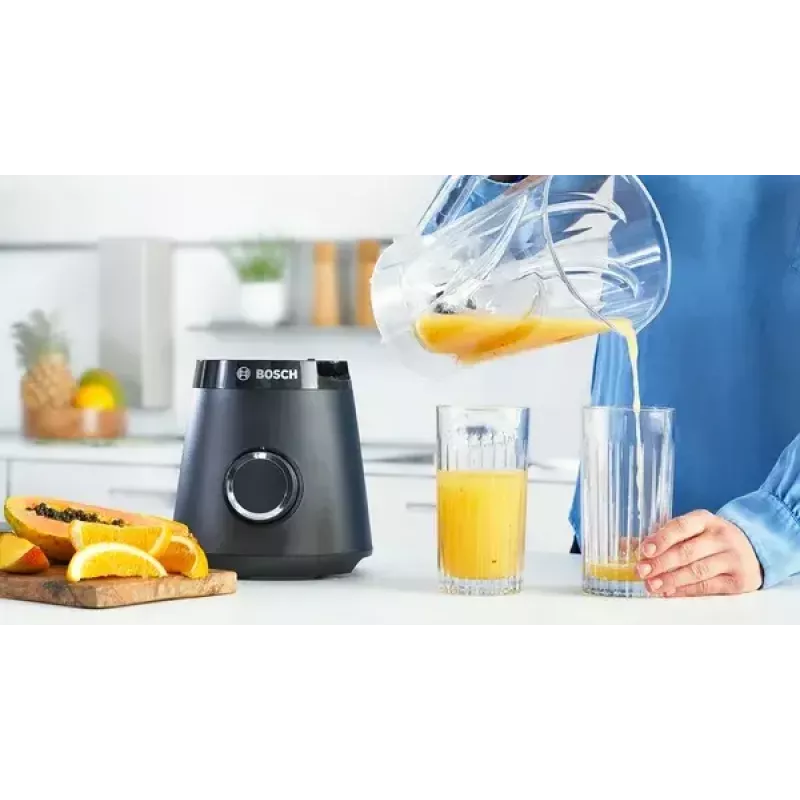 Batidora de mesa Bosch Serie 4 MMB6141B — 1200 W, 1,5 l recipiente Tritan, 2 velocidades, triturador de hielo, negro