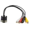 Microconnect MONGGSV Adaptador de cable de vídeo 0,3 m VGA (D-Sub) RCA + S-Video Negro