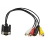 Microconnect MONGGSV Adaptador de cable de vídeo 0,3 m VGA (D-Sub) RCA + S-Video Negro