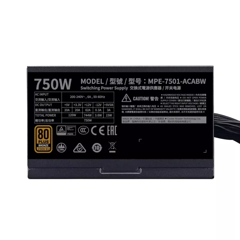 Fuente de alimentación Cooler Master MWE 750 Bronze 750 W