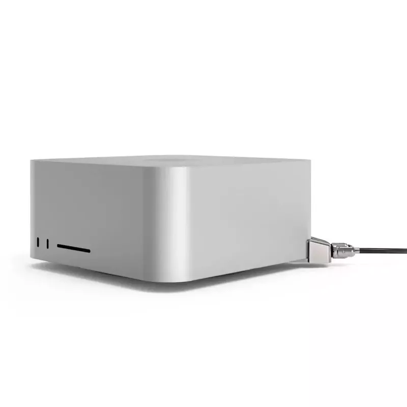 Compulocks Mac Studio Ledge Lock adaptador de bloqueo con llave cable de seguridad plateado