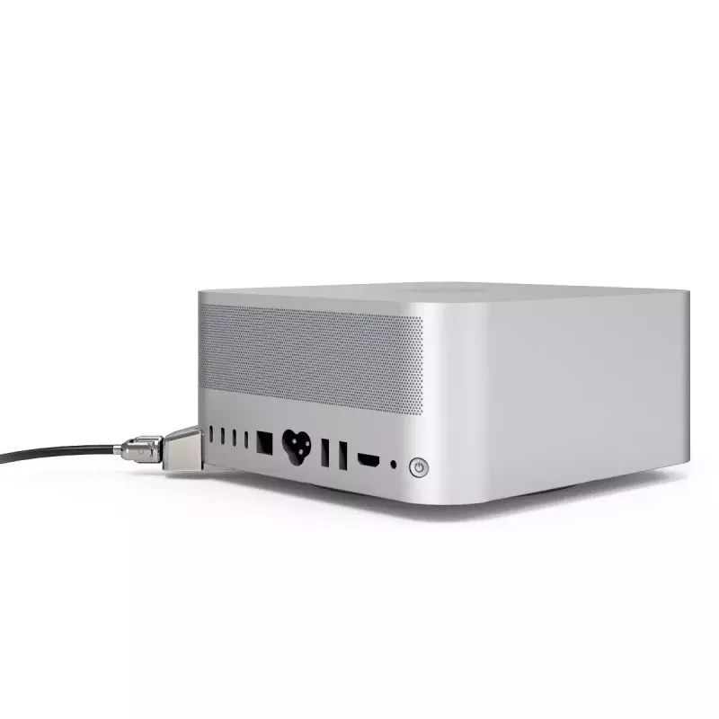 Compulocks Mac Studio Ledge Lock adaptador de bloqueo con llave cable de seguridad plateado