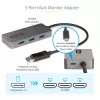 StarTech.com hub MST de 3 puertos - DisplayPort a 3x HDMI, triple monitor 4K 60Hz, adaptador de vídeo multimonitor DP 1.4, cable integrado de 30cm, alimentado por USB, solo Windows