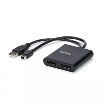 StarTech.com adaptador multimonitor de 2 puertos - Mini DisplayPort a 2x DisplayPort hub MST - doble 4K 30Hz - divisor de vídeo para modo de escritorio extendido solo en PCs Windows - mDP 1.2 a 2x DP