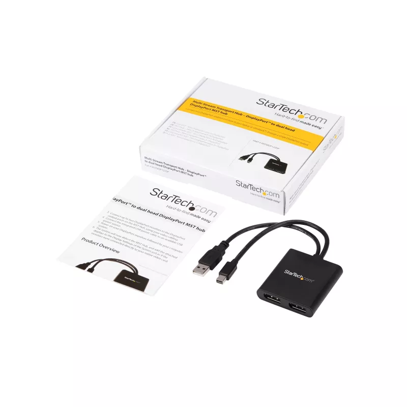 StarTech.com adaptador multimonitor de 2 puertos - Mini DisplayPort a 2x DisplayPort hub MST - doble 4K 30Hz - divisor de vídeo para modo de escritorio extendido solo en PCs Windows - mDP 1.2 a 2x DP