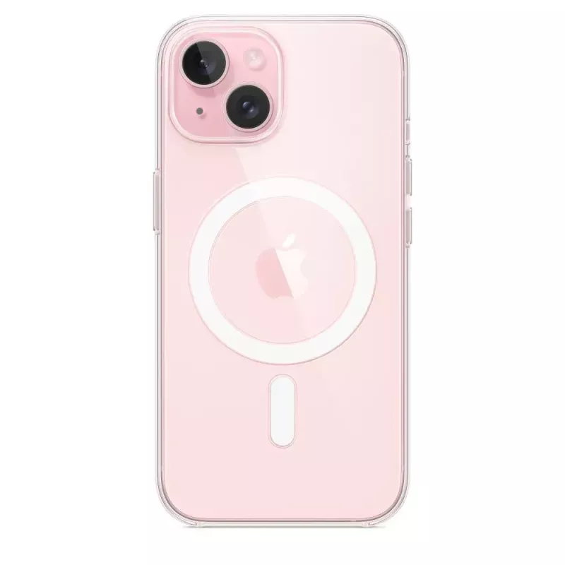 Funda protectora para iPhone 15 de Apple, MagSafe, transparente, PC, para 6,1 pulgadas