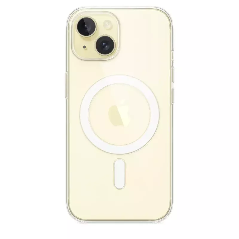 Funda protectora para iPhone 15 de Apple, MagSafe, transparente, PC, para 6,1 pulgadas
