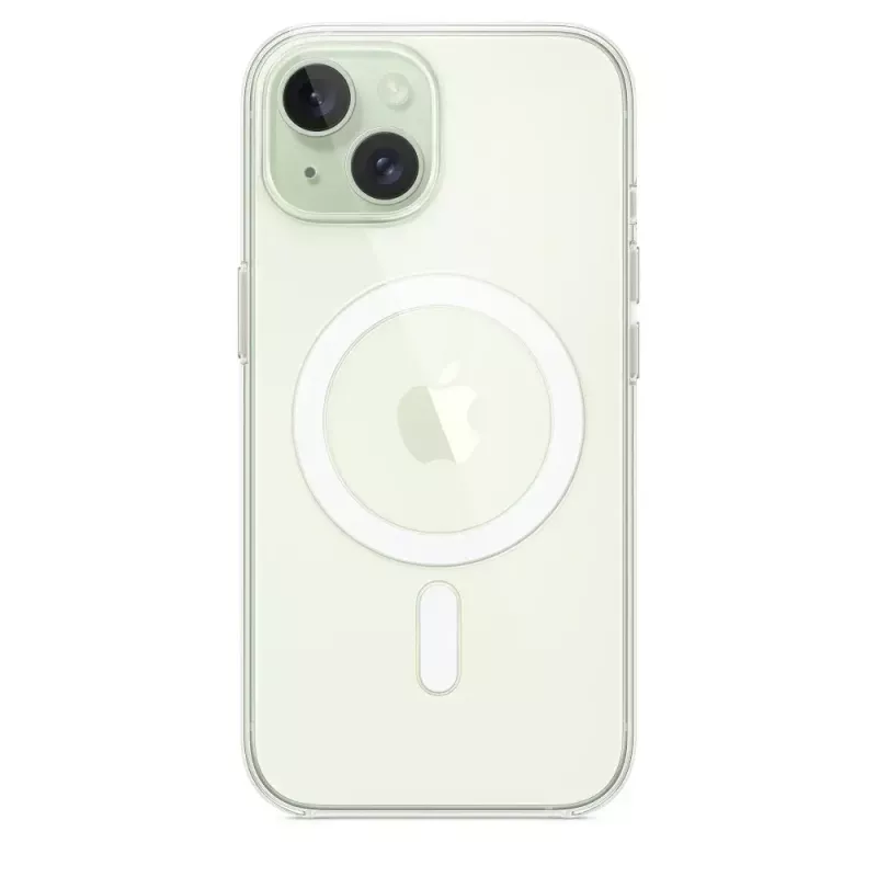 Funda protectora para iPhone 15 de Apple, MagSafe, transparente, PC, para 6,1 pulgadas