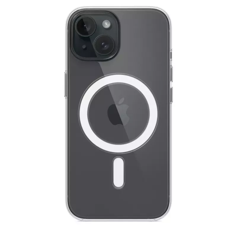 Funda protectora para iPhone 15 de Apple, MagSafe, transparente, PC, para 6,1 pulgadas
