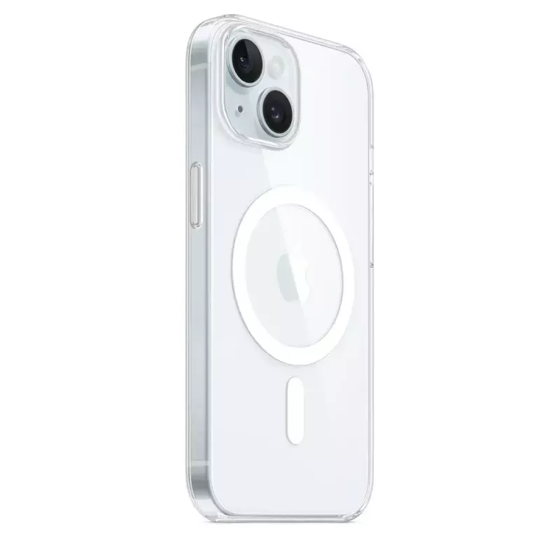 Funda protectora para iPhone 15 de Apple, MagSafe, transparente, PC, para 6,1 pulgadas