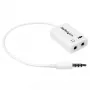 StarTech.com adaptador blanco para auriculares con conectores separados de auriculares/micrófono – 3,5 mm 4 polos a 2x 3 polos 3,5 mm M/H