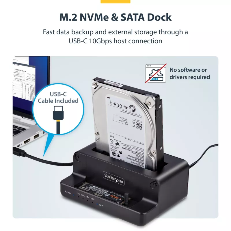 StarTech.com duplicador de unidades M.2 NVMe a SATA de 2,5/3,5