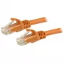 StarTech.com cable Ethernet CAT6 de 15m – Naranja cable Ethernet Gigabit CAT 6 – 250 MHz 100 W PoE RJ45 UTP cable de red/patch, protección de pestaña con alivio de tensión, probado individualmente