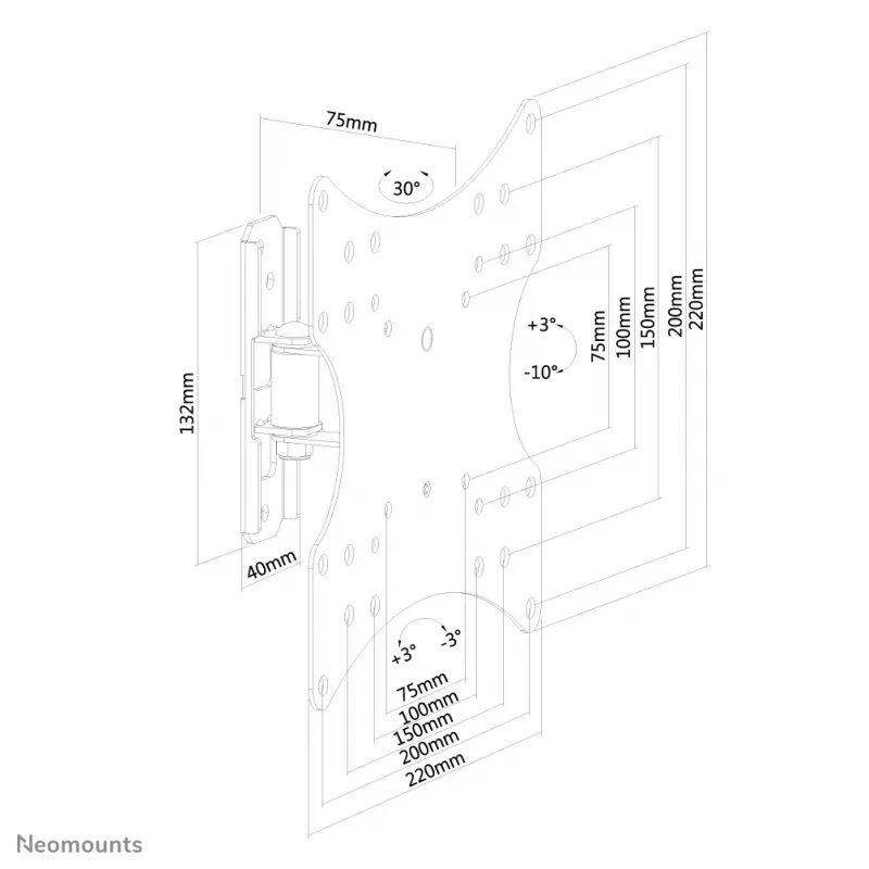 Soporte de pared para TV Neomounts FPMA-W115 negro 10-40