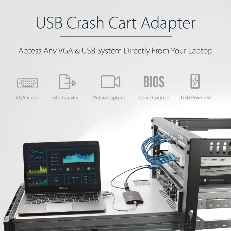 Adaptador USB Crash Cart StarTech.com con transferencia de archivos y captura de vídeo