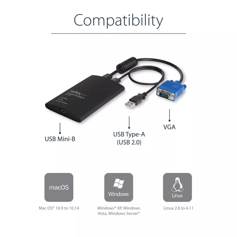 Adaptador USB Crash Cart StarTech.com con transferencia de archivos y captura de vídeo