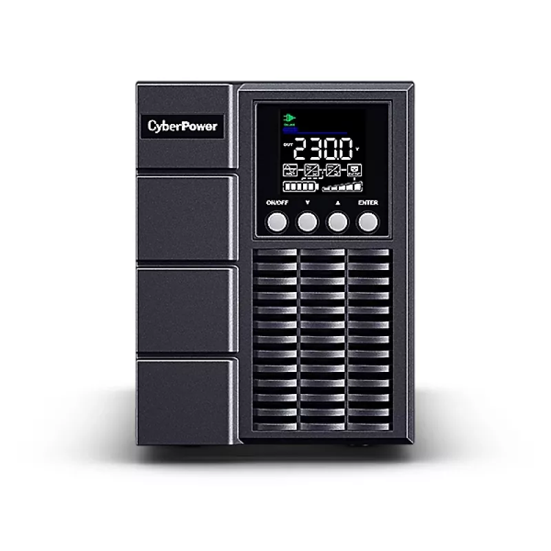 Sistema de alimentación ininterrumpida CYBERPOWER OLS1000EA, doble conversión online, 1 kVA/900 W, 3 salidas IEC C13, onda sinusoidal pura, LCD, torre