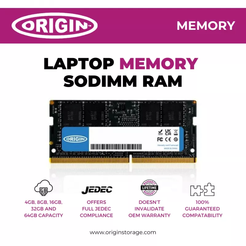 Memoria RAM para portátil Origin 16 GB DDR5 5600 MHz SODIMM 262 pines 1Rx8 Non-ECC 1,1 V