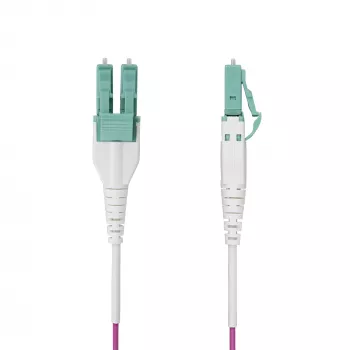 Cable de fibra óptica multimodo OM4 LC a LC (UPC) StarTech.com de 7 m (23ft), Erika Violet, 50/125 µm, 40G/100G, LOMMF/VCSEL, cable de conexión de fibra Uniboot, clasificación OFNR Riser