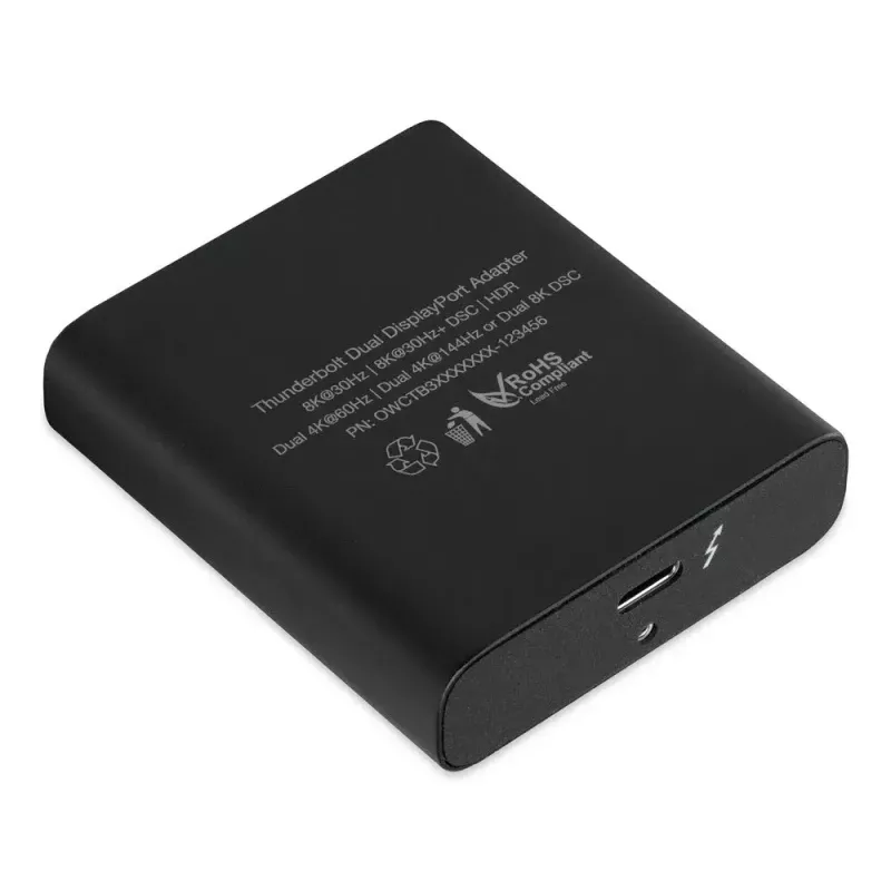 Adaptador gráfico USB OWC Thunderbolt Dual DisplayPort 7680 x 4320 píxeles negro