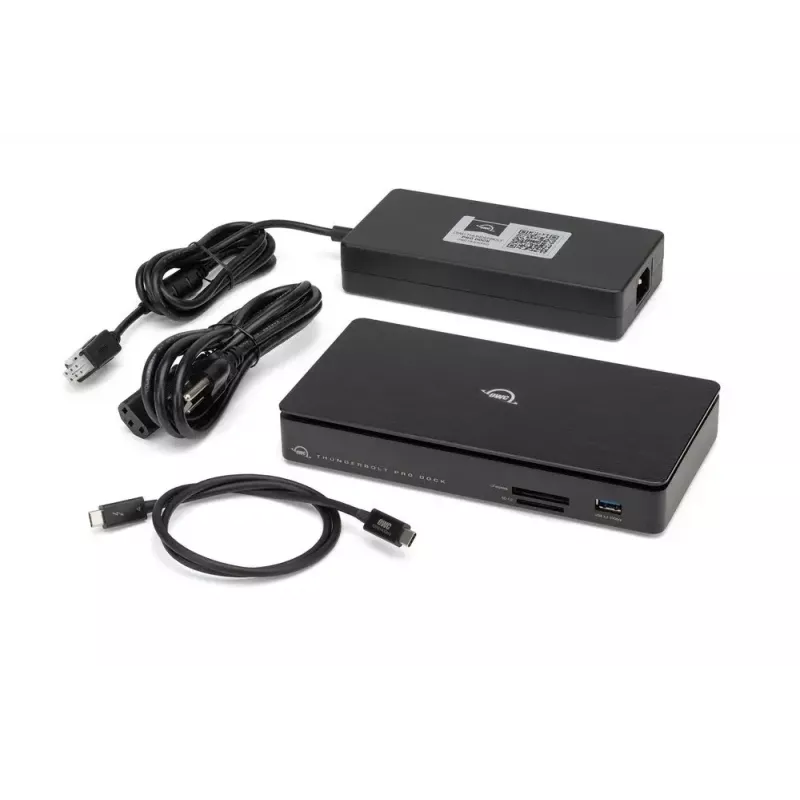 Dock OWC Thunderbolt Pro con cable Thunderbolt 3 negro 85W de alimentación 40 Gbit/s