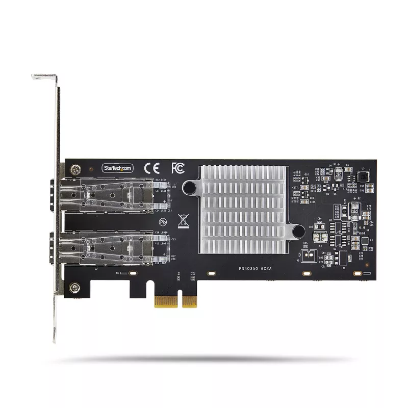 Tarjeta de red StarTech.com 2 puertos GbE SFP, PCIe 2.0 x1, controlador Intel I350-AM2 2x 1GbE, 1000BASE cobre/fibra, NIC Gigabit Ethernet de doble puerto, backplanes para sobremesa/servidor - compatible con Windows y Linux