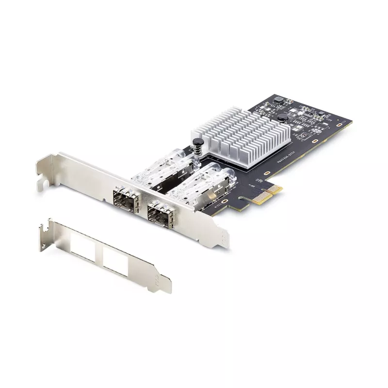 Tarjeta de red StarTech.com 2 puertos GbE SFP, PCIe 2.0 x1, controlador Intel I350-AM2 2x 1GbE, 1000BASE cobre/fibra, NIC Gigabit Ethernet de doble puerto, backplanes para sobremesa/servidor - compatible con Windows y Linux