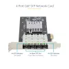 Tarjeta de red StarTech.com 4 puertos GbE SFP, PCIe 2.0 x2 (compatible con x4, x8, x16), controlador Intel I350-AM4 4x 1GbE, 1000BASE cobre/fibra, NIC Gigabit Ethernet de cuatro puertos para sobremesa/servidor - Windows y Linux