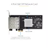Tarjeta de red StarTech.com 4 puertos GbE SFP, PCIe 2.0 x2 (compatible con x4, x8, x16), controlador Intel I350-AM4 4x 1GbE, 1000BASE cobre/fibra, NIC Gigabit Ethernet de cuatro puertos para sobremesa/servidor - Windows y Linux