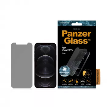 PanzerGlass ® Protector de pantalla de privacidad iPhone 12 | 12 Pro | Standard Fit