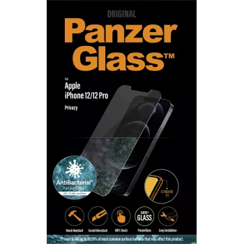 PanzerGlass ® Protector de pantalla de privacidad iPhone 12 | 12 Pro | Standard Fit