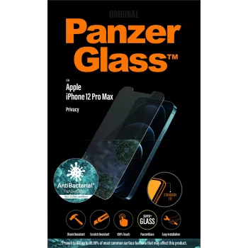 Protector de pantalla PanzerGlass para Apple iPhone 12 Pro Max, cristal templado + PET, filtro de privacidad, 6,7